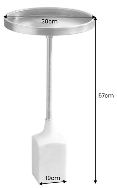 Bočný stolík TRAYFUL 55 cm starožitné zlaté s mramorovým stojanom
