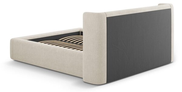 Krémovobiela čalúnená dvojlôžková posteľ s úložným priestorom s roštom 200x200 cm Jason – Windsor & Co Sofas