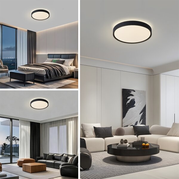 Brilagi - LED stmievateľné stropné svietidlo CORVO LED/54W/230V 3000-6000K čierne, priemer 40 cm + diaľkové ovládanie