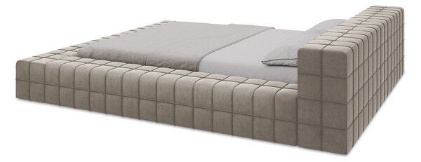 Čalúnená dvojlôžková posteľ taupe s roštom 140x200 cm Akela – Makamii