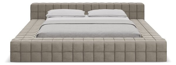 Čalúnená dvojlôžková posteľ taupe s roštom 140x200 cm Akela – Makamii