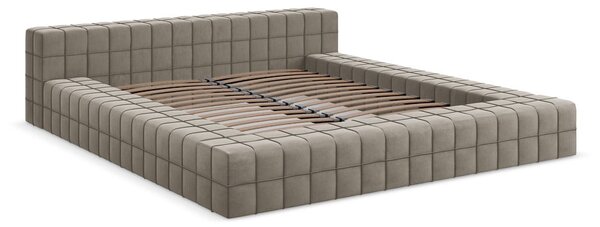 Čalúnená dvojlôžková posteľ taupe s roštom 140x200 cm Akela – Makamii