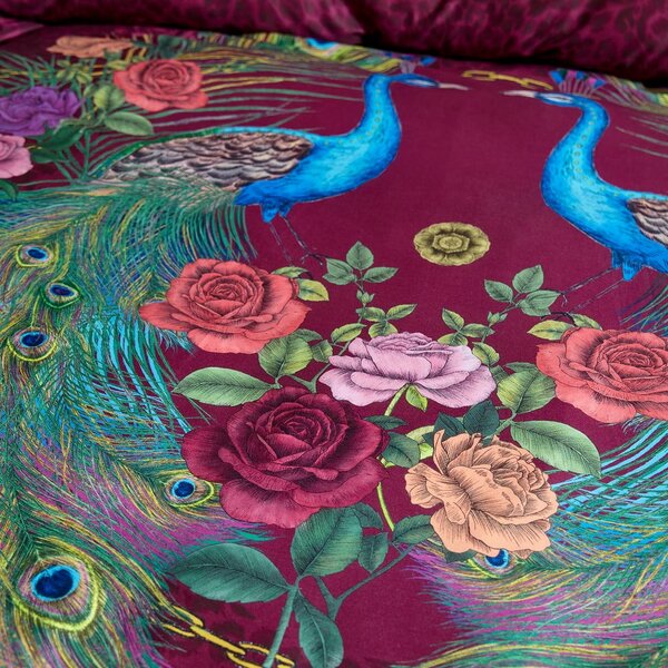 Fialové obliečky na dvojlôžko z bavlneného saténu 200x200 cm Xanadu Peacock – Matthew Williamson