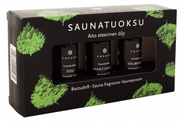Set vôní do sauny Emendo 3x10ml / Salmiak, Borovica, Sisu