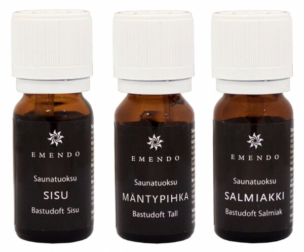 Set vôní do sauny Emendo 3x10ml / Salmiak, Borovica, Sisu