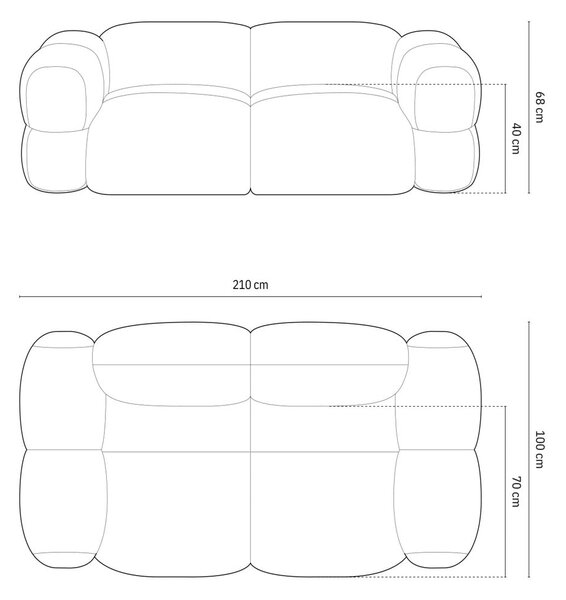 Pohovka v tehlovej farbe 210 cm Loretto – Cosmopolitan Design