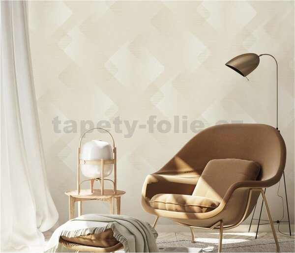 Vliesové tapety na stenu Elysium 10479-02, rozmer 10,05 m x 0,53 m, moderný geometrický vzor krémový, Erismann