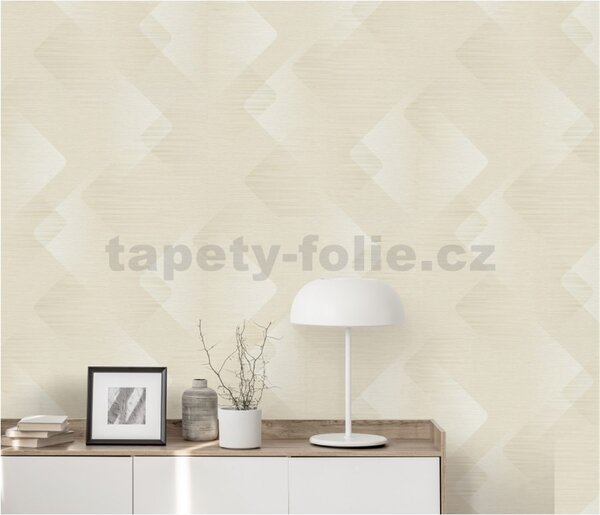 Vliesové tapety na stenu Elysium 10479-02, rozmer 10,05 m x 0,53 m, moderný geometrický vzor krémový, Erismann