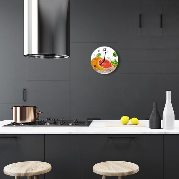 Nástenné sklenené hodiny Grapefruit fi 30 cm