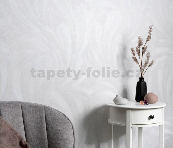 Vliesové tapety na stenu Elysium 10476-31, rozmer 10,05 m x 0,53 m, pierka biele, Erismann