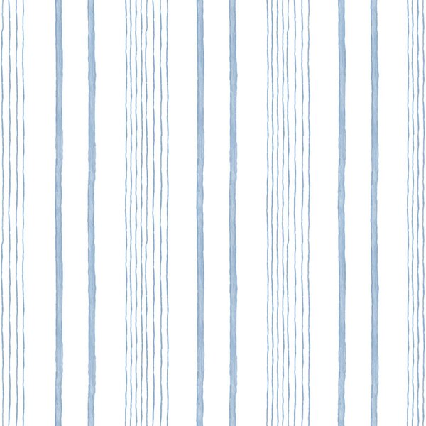 Vliesová biela tapeta s modrými pruhmi, prúžkami M33311, My Kingdom, Ugépa