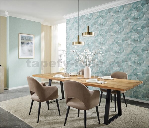 Vliesové tapety na stenu Elysium 10470-18, rozmer 10,05 m x 0,53 m, listy ginko zelené, Erismann