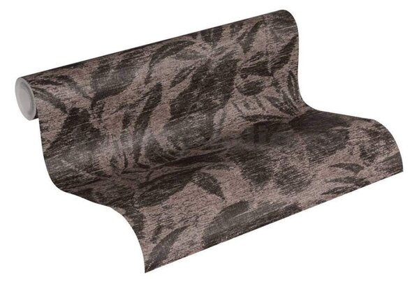 Vliesové tapety na stenu Greenery 37219-2, rozmer 10,05 m x 0,53 m, hnedé tropické listy, A.S. Création