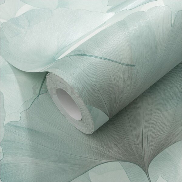 Vliesové tapety na stenu Elysium 10470-18, rozmer 10,05 m x 0,53 m, listy ginko zelené, Erismann