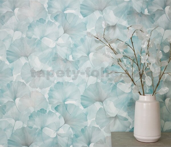 Vliesové tapety na stenu Elysium 10470-18, rozmer 10,05 m x 0,53 m, listy ginko zelené, Erismann