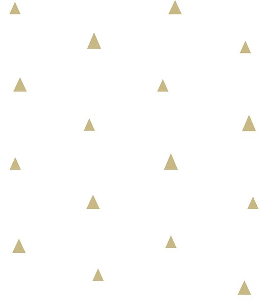 Biela vliesová tapeta geometrický vzor - zlaté trojuholníky 347680, Precious, Origin