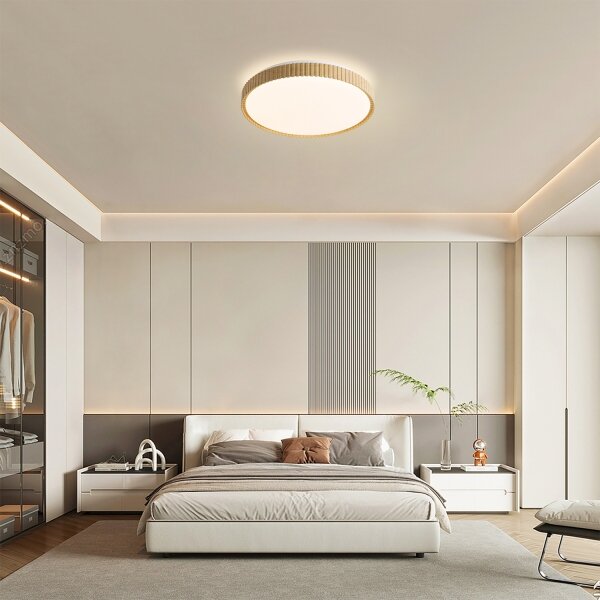 Brilagi-LED Stmievateľné stropné svietidlo CORVO LED/72W/230V 3000-6000K s drevodekorom pr.50 cm + diaľkové ovládanie