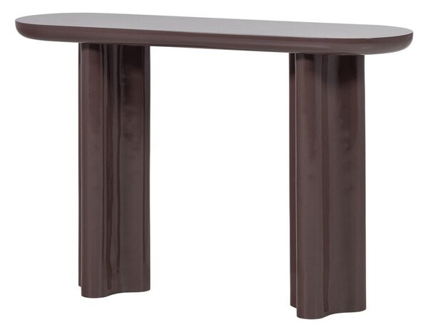 Tmavohnedý lesklý konzolový stolík 35x120 cm Evara – WOOOD