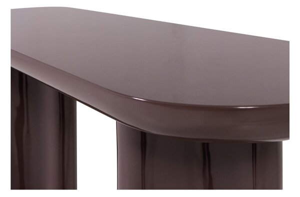 Tmavohnedý lesklý konzolový stolík 35x120 cm Evara – WOOOD