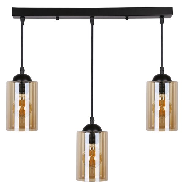 Čierno-hnedý závesný luster Bistro pre žiarovku 3x E27 – LED lustre a svietidlá > Kolekcie svietidiel > Kolekcia svietidiel BISTRO