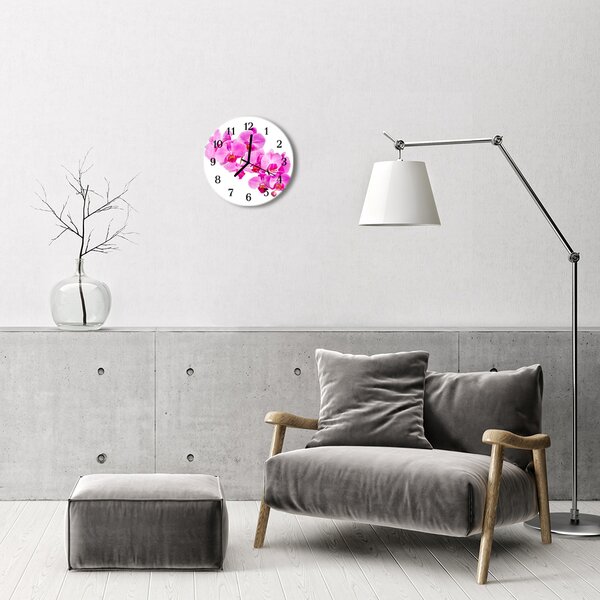 Nástenné sklenené hodiny Orchidea fi 30 cm