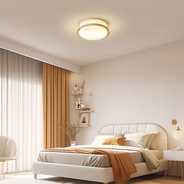 Brilagi - Stropné svietidlo ELARO 2xE27/40W/230V priemer 26 cm drevený dekor
