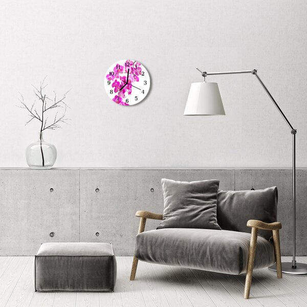 Nástenné sklenené hodiny Orchidea fi 30 cm