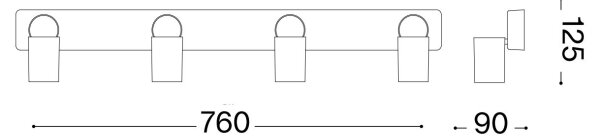 Ideal Lux - LED Bodové svietidlo RUDY 4xGU10/7W/230V čierna