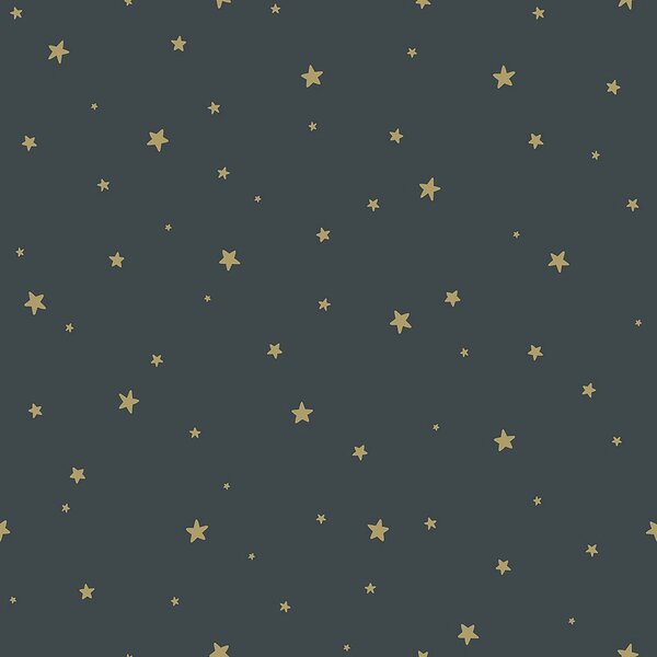 Sivomodrá vliesová tapeta so zlatými hviezdičkami 139261, Forest Friends, Esta
