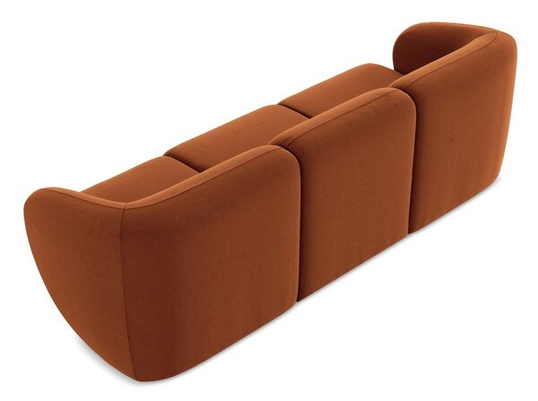 Zamatová pohovka v terakotovej farbe 244 cm Lani – Makamii