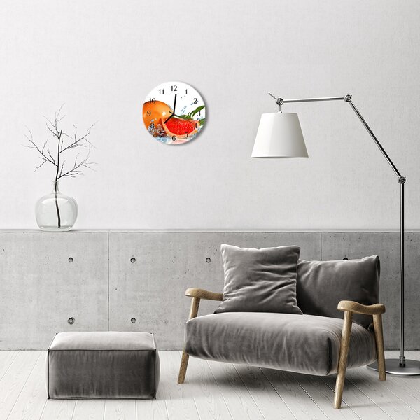 Nástenné sklenené hodiny Grapefruit fi 30 cm
