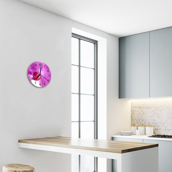 Nástenné sklenené hodiny Orchidea fi 30 cm