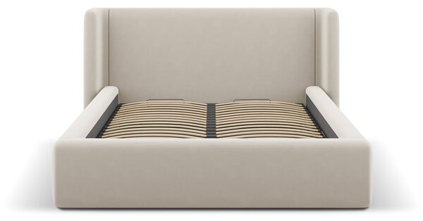 Béžová čalúnená dvojlôžková posteľ s úložným priestorom s roštom 200x200 cm Jason – Windsor & Co Sofas