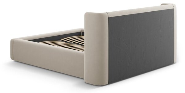 Béžová čalúnená dvojlôžková posteľ s úložným priestorom s roštom 200x200 cm Jason – Windsor & Co Sofas