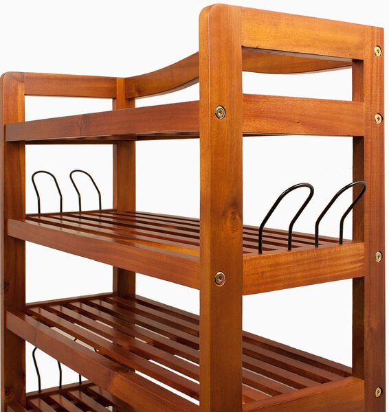 Regál na topánky RUSTIC, 5políc, 75x26x82cm, prírodná hnedá Casaria