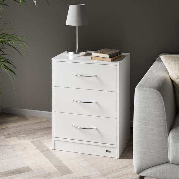 Nočný stolík ELOISE s podsvietením, 54x39x28cm, biela Casaria