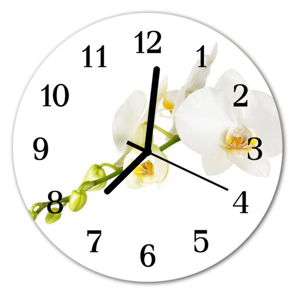 Nástenné sklenené hodiny Orchidea fi 30 cm