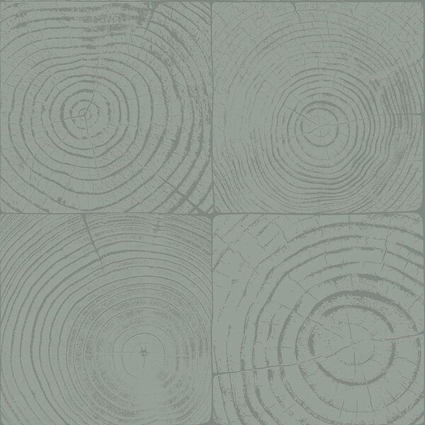 Zelená vliesová tapeta imitacia dreva s letokruhmi 347547, Matières - Wood, Origin