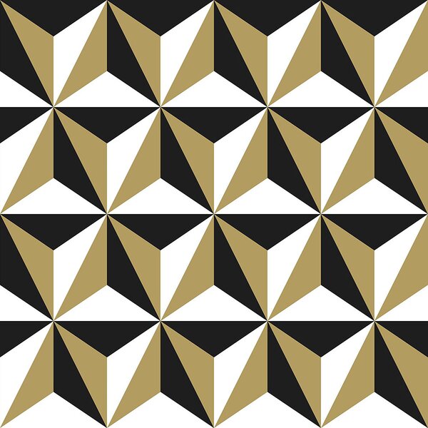 Esta Home, Vliesová 3d tapeta geometrický vzor 139118, Black & White, rozměry 0,53 x 10,05 m