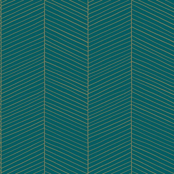 Tyrkysová vliesová tapeta pruhy, prúžky 139200, Art Deco, Esta