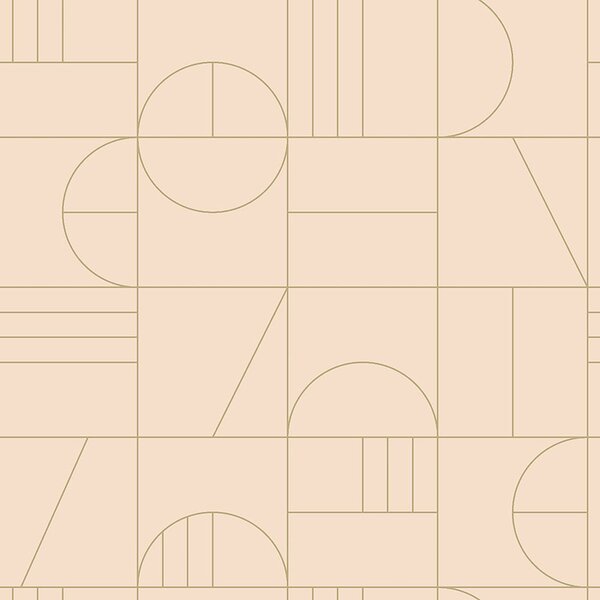 Béžová vliesová tapeta geometrický vzor 139206, Art Deco, Est