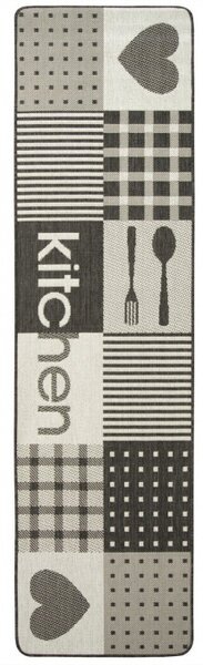 Koberec kuchynský Flex 19053/08 sivý