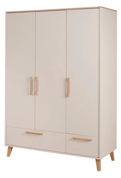 Krémová/v prírodnej farbe detská šatníková skriňa v dekore duba 138x200x55 cm Jil – Roba
