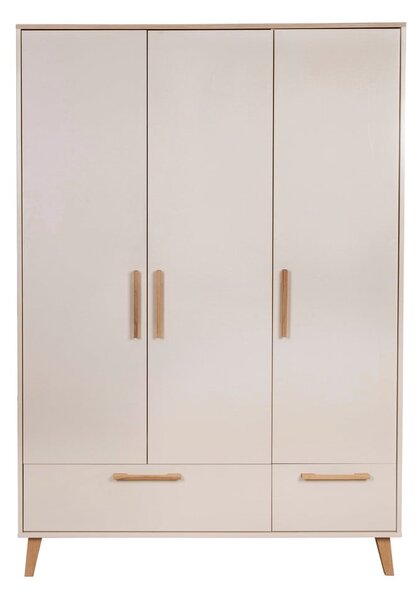 Krémová/v prírodnej farbe detská šatníková skriňa v dekore duba 138x200x55 cm Jil – Roba