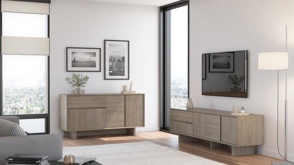 Komoda v dekore duba v prírodnej farbe 146x76x45 cm Carpi – Marckeric