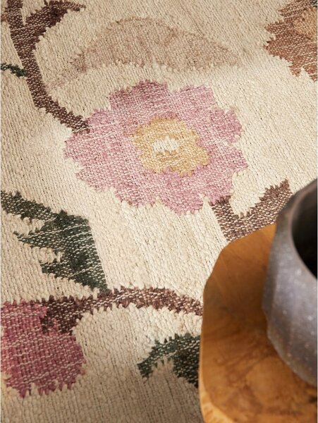 Krémový ručne tkaný jutový koberec 80x150 cm Roya Violette – Elle Decoration