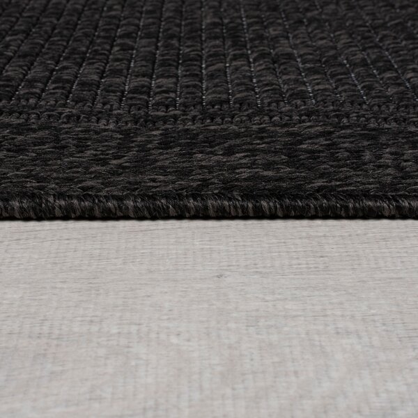 Flair Rugs , AKCIA: 200x290 cm Kusový koberec Aruba Alfresco Weave Charcoal – na von aj na doma, čierna, chodba / predsieň