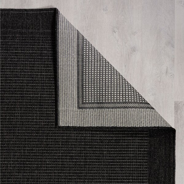 Flair Rugs , AKCIA: 200x290 cm Kusový koberec Aruba Alfresco Weave Charcoal – na von aj na doma, čierna, chodba / predsieň