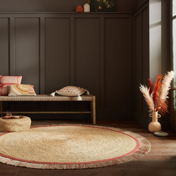 Flair Rugs , Kusový koberec Kahana Terracotta kruh, 180x180 (priemer) kruh, oranžová, chodba / predsieň