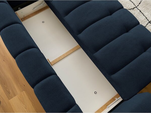 Tmavomodrá rozkladacia/s úložným priestorom pohovka 251 cm Fuji – Bobochic Paris